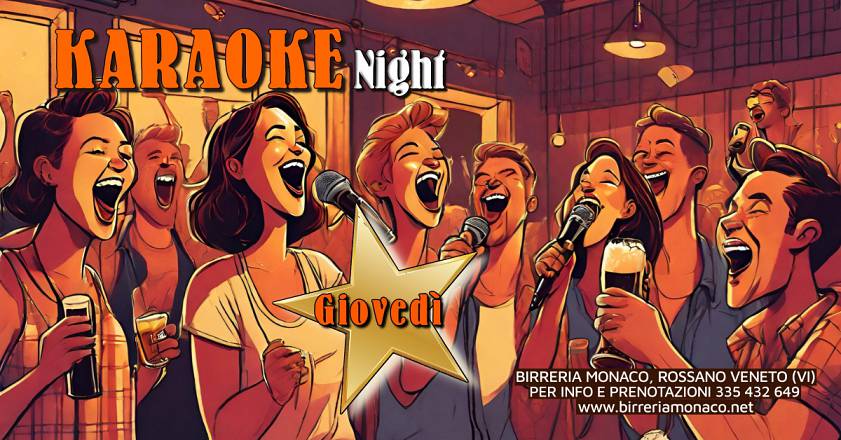 Karaoke night di giovedì, birreria monaco rossano veneto (vi)